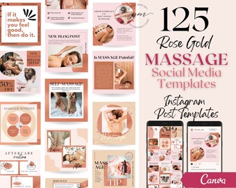 Massage Therapist Instagram Post Templates, Editable Massage Social Media Posts, Massage Instagram Post