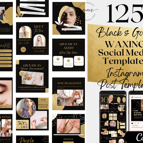 Waxing Instagram Post Templates Editable Hair Removal Social - Etsy
