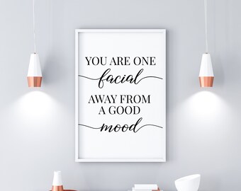 Facials Print, Salon Decor Poster, Esthetician Decor, Beauty Salon Decor