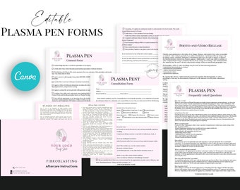 Fibroblast Client Forms Template, Editable Fibroblast Consent Form, Plasma Pen Pre And Post Care Instructions