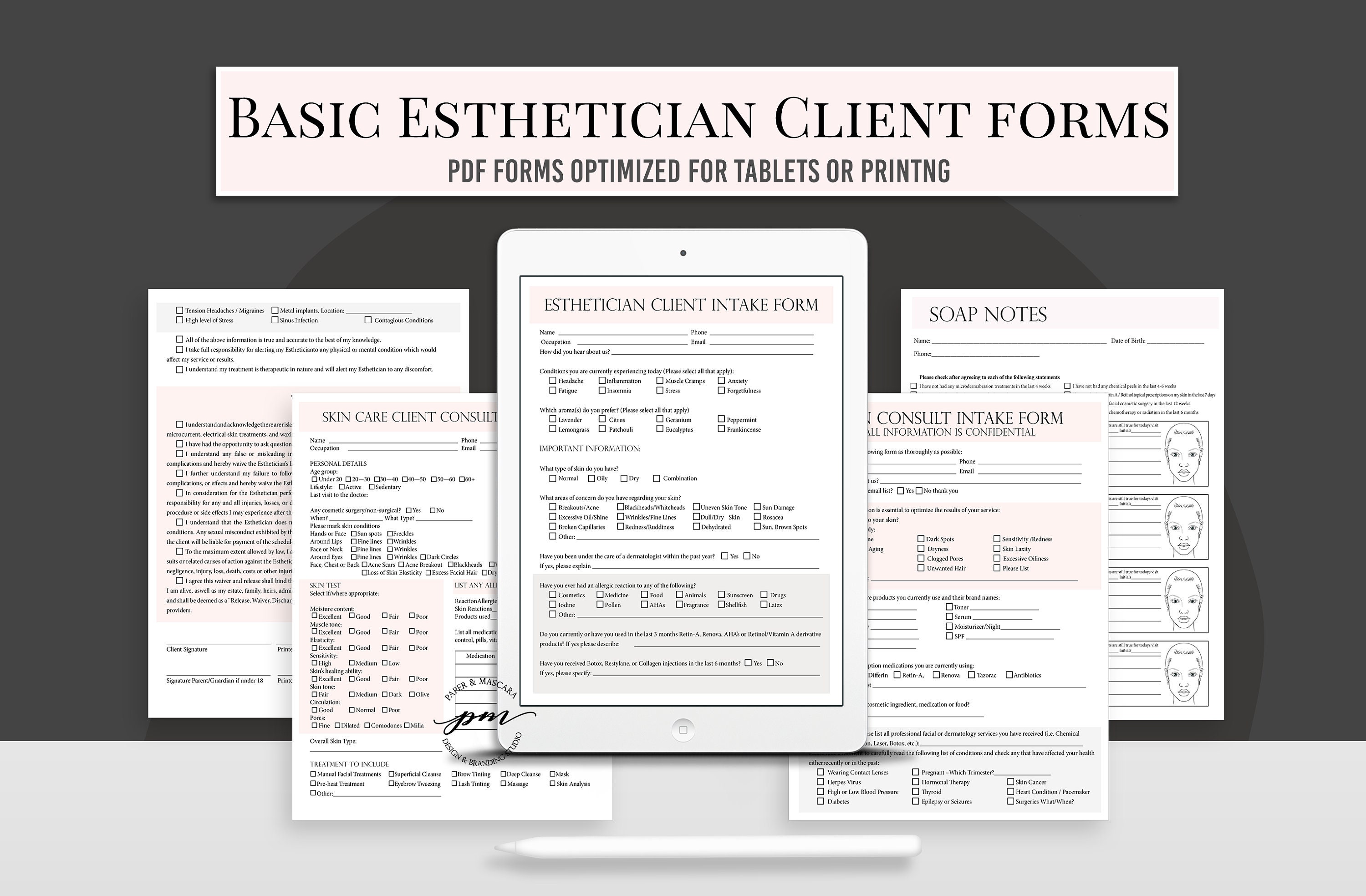 Esthetician Client Intake Form Skin Care Consultation Form Etsy Canada