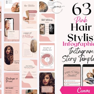 Hair Stylist Instagram Story Templates, Editable Hair Stylist Social Media Posts, Hair Salon Instagram Story Templates