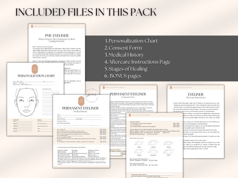 Editable Permanent Eyeliner Consent and Client Consultation Form ...