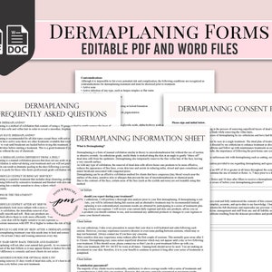 Editable Dermaplaning Forms, Dermaplaning Esthetician, Customizable Dermaplaning Consent Form