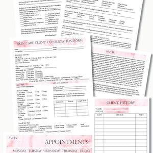 Esthetician Business Planner, Editable Skin Care Consultation Form, Facials Client Intake Form, Facials Esthetician Forms image 8