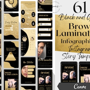 Brow Lamination Instagram Story Templates, Editable Brow Lamination Social Media Posts, Brow Lamnination Instagram Story