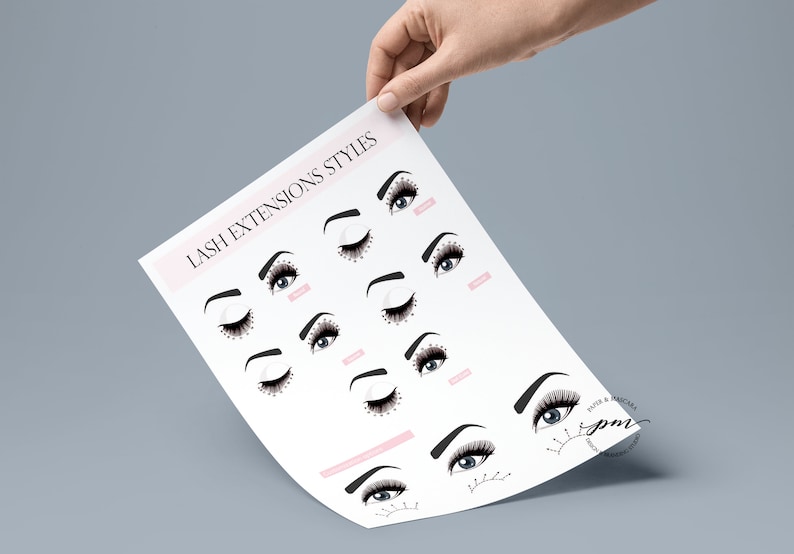 Lash Extensions Styles Guide for Tablets Ipad Lash Styles Etsy Australia