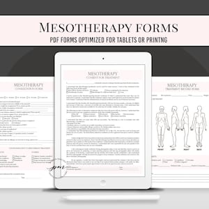 Mesotherapy Consultation Form for Tablets, Mesotherapy Consent Form