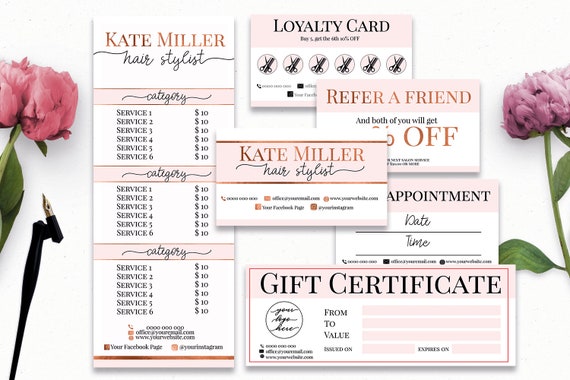 Hair Stylist Branding Bundle Hair Salon Marketing Set Etsy