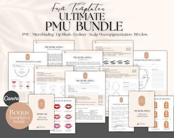 Permanent Makeup Instagram Story Templates, bearbeitbare PMU Social Media Posts, Microblading Instagram Post