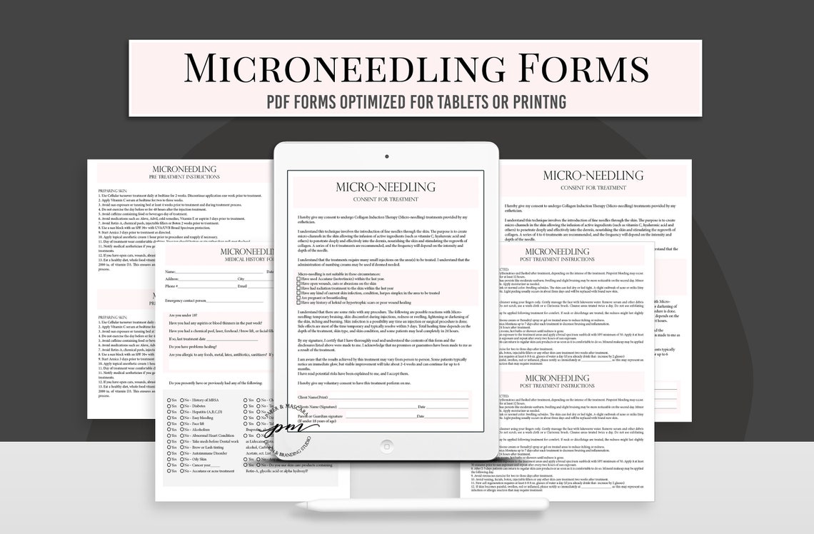 Microneedling Consent Forms Clickable Microneedling - Etsy Australia