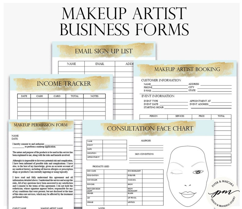Makeup Artist Business Planner Bundle Freelance Makeup Artist Etsy