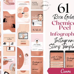 Chemical Peel Instagram Story Templates, Editable Chemical Peel Social Media Posts, Chemical Peel Instagram Story