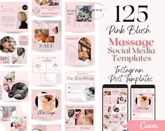Massage Therapist  Instagram Post Templates, Editable Massage Social Media Posts, Massage Instagram Post