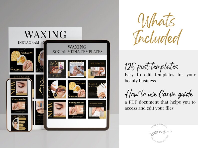 Waxing Instagram Post Templates Editable Hair Removal Social Etsy