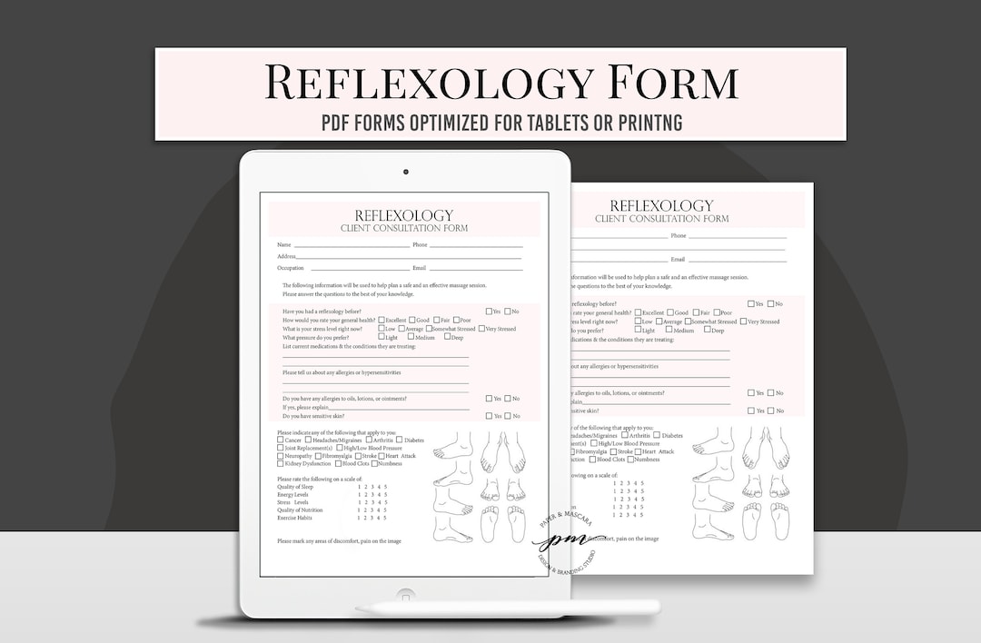 Reflexology Client Form, Massage Consultation Form, Massage Client ...