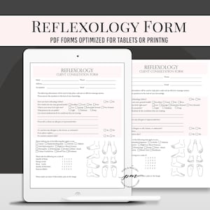 Formularz klienta refleksologii, formularz konsultacji masażu, formularz przyjęcia klienta masażu