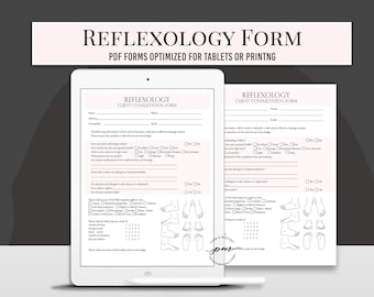 Reflexology Client Form, Massage Consultation Form, Massage Client Intake Form