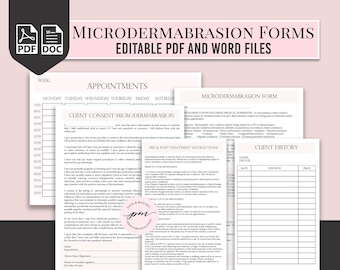 Bearbeitbare Mikrodermabrasionsformulare, Mikrodermabrasionstechniker, Anpassbares Mikrodermabrasionseinwilligungsformular