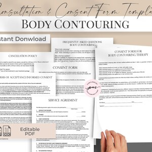 Modèle de formulaire client de remodelage corporel, modèle de formulaire de consentement de remodelage corporel, modèle de formulaire de services de sculpture corporelle