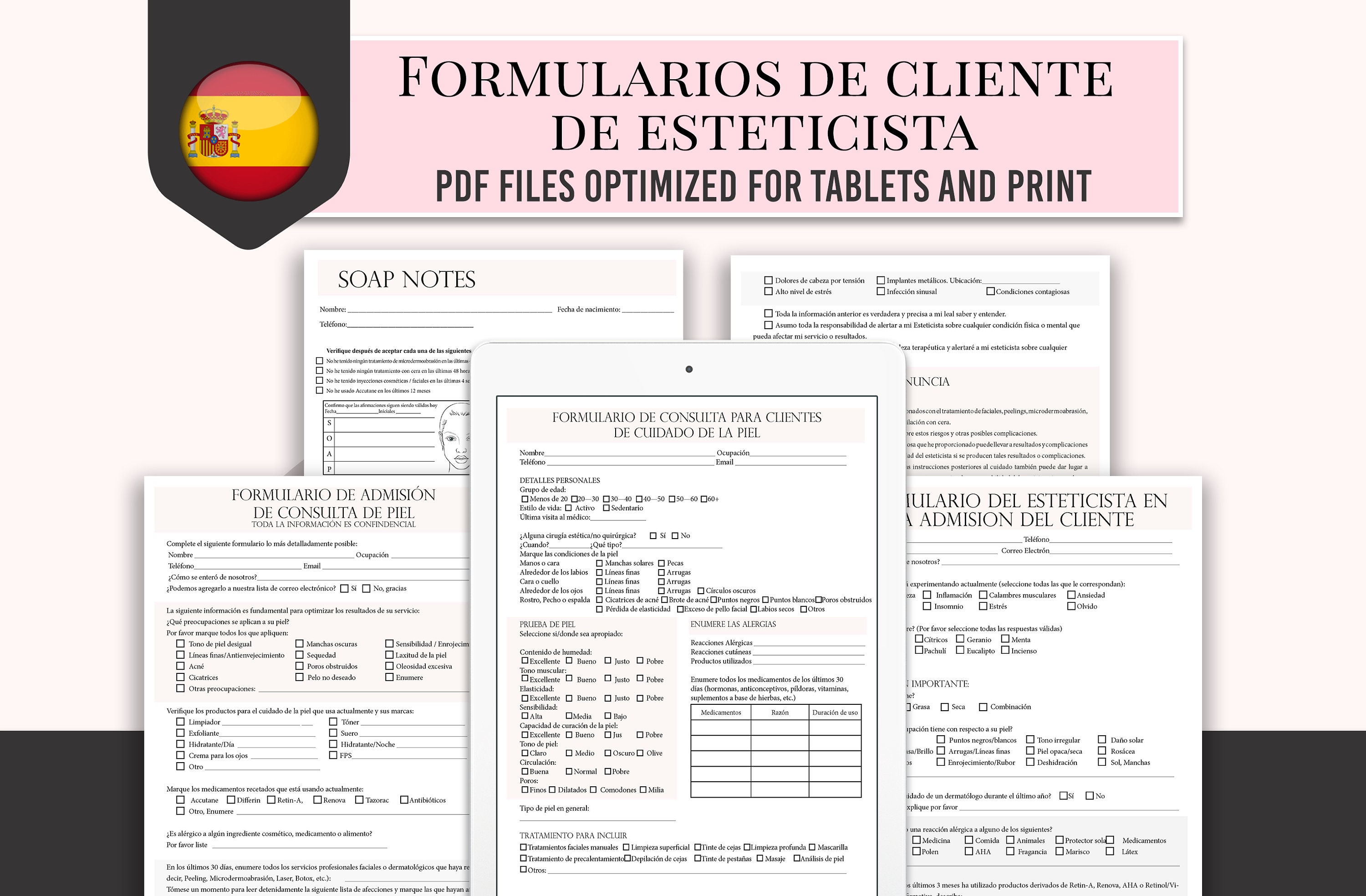 Formulario de admisión de cliente de esteticista, formelio deconsulta de cuidado de la piel, formelio deconsulta de esteticista