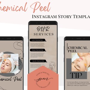 Chemical Peel Instagram Story Templates, Editable Chemical Peel Social Media Posts, Chemical Peel Instagram Story 画像 3