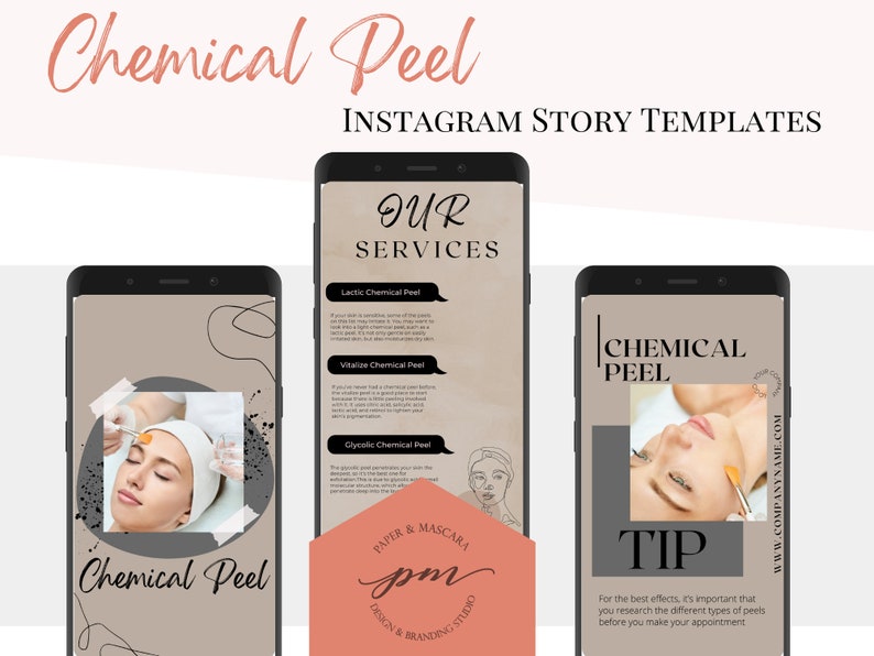 Chemical Peel Instagram Story Templates, Editable Chemical Peel Social Media Posts, Chemical Peel Instagram Story 画像 3