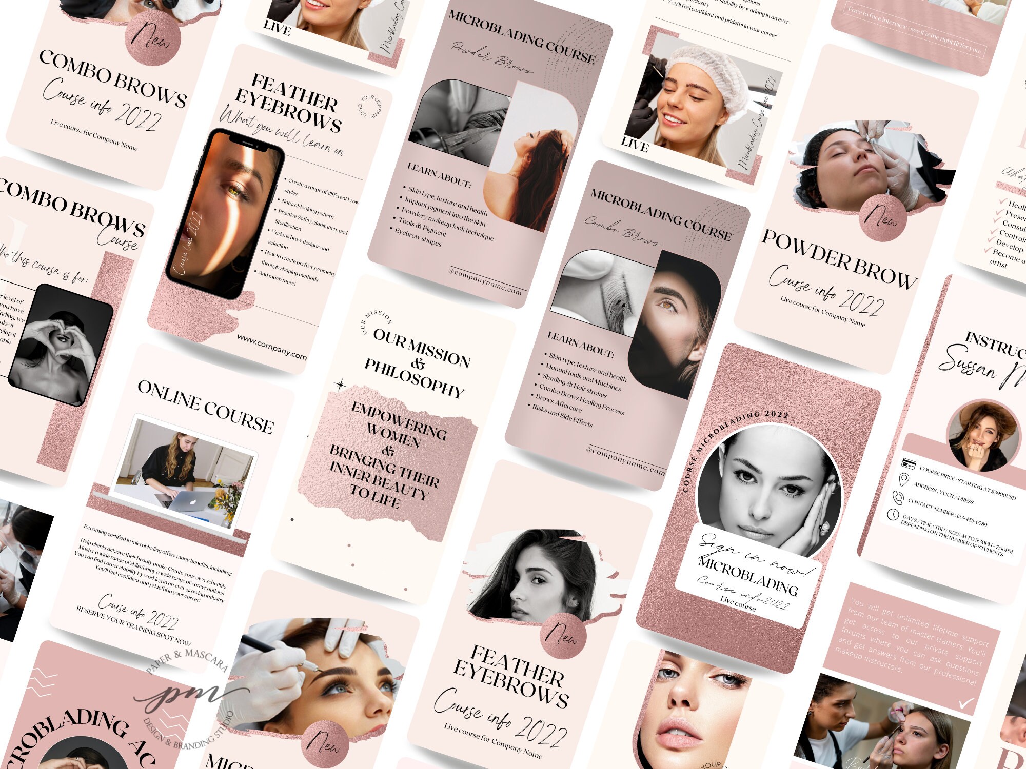 Microblading Course Instagram STORY Templates, Editable Microblading ...
