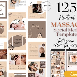 Massage Therapist Instagram Post Templates, Editable Massage Social Media Posts, Massage Instagram Post