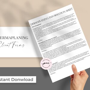 Editable Dermaplaning Form Template, Customizable Dermaplaning Consent ...