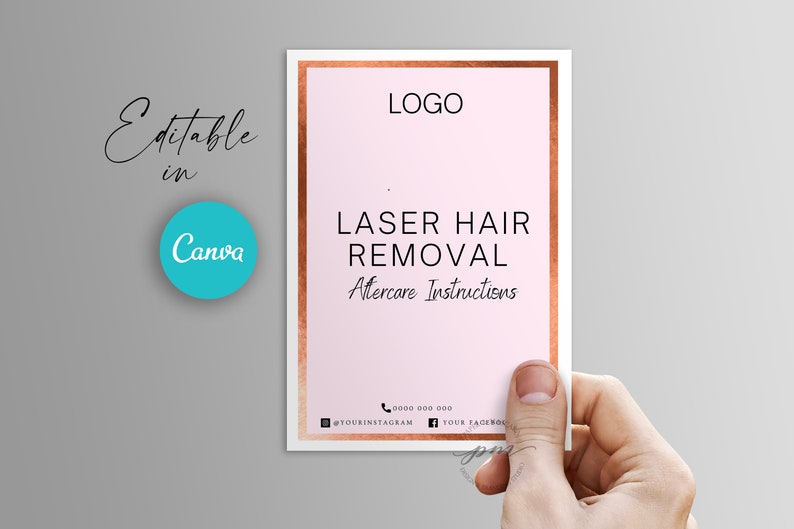 Editable Laser Hair Removal Aftercare Card IPL Hair Removal Etsy