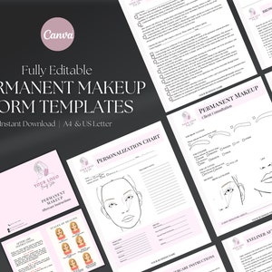Editable Permanent Makeup Consent and Client Consultation Form Template ...