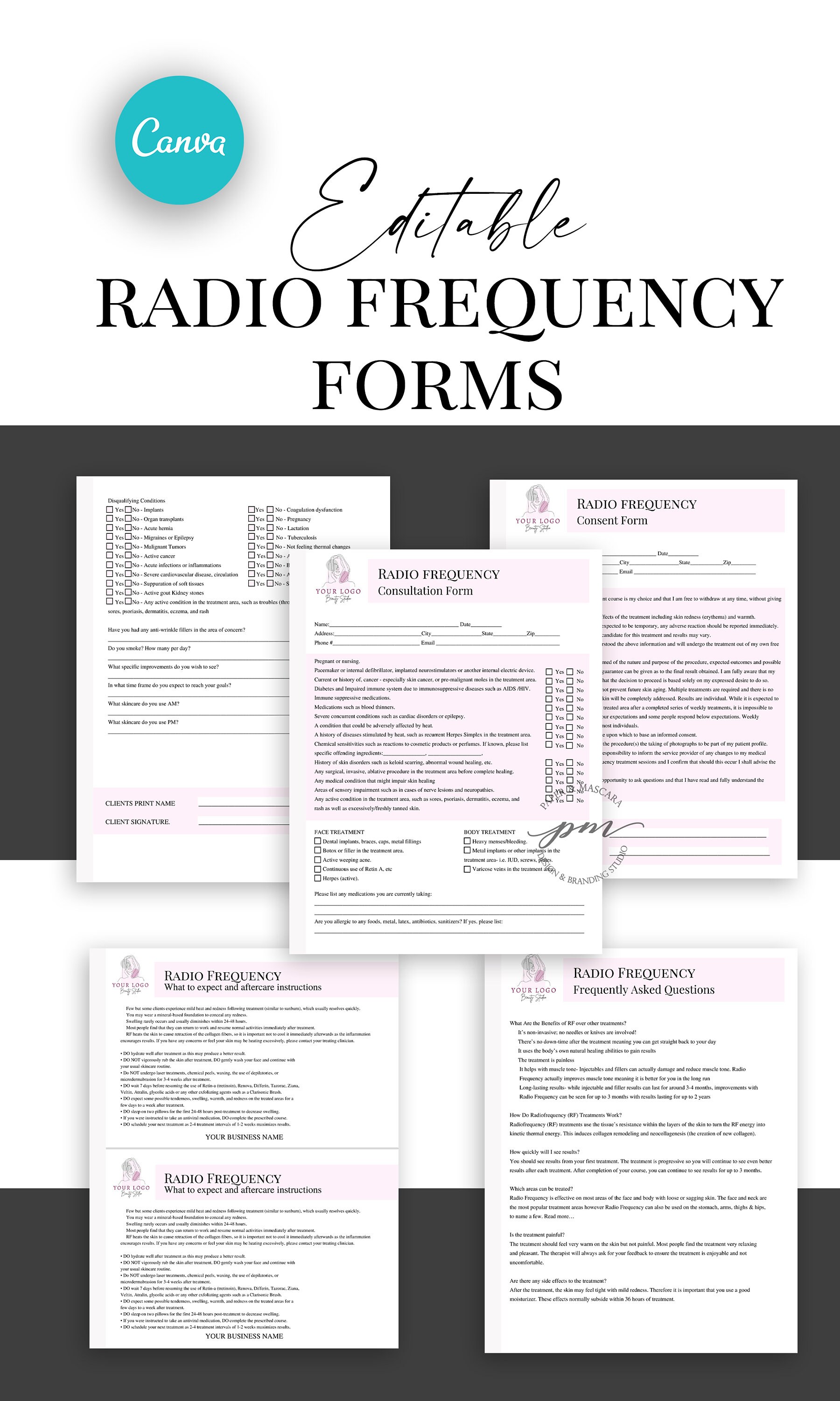 Radio Frequency Form Template, Editable Radio Frequency Client Intake ...