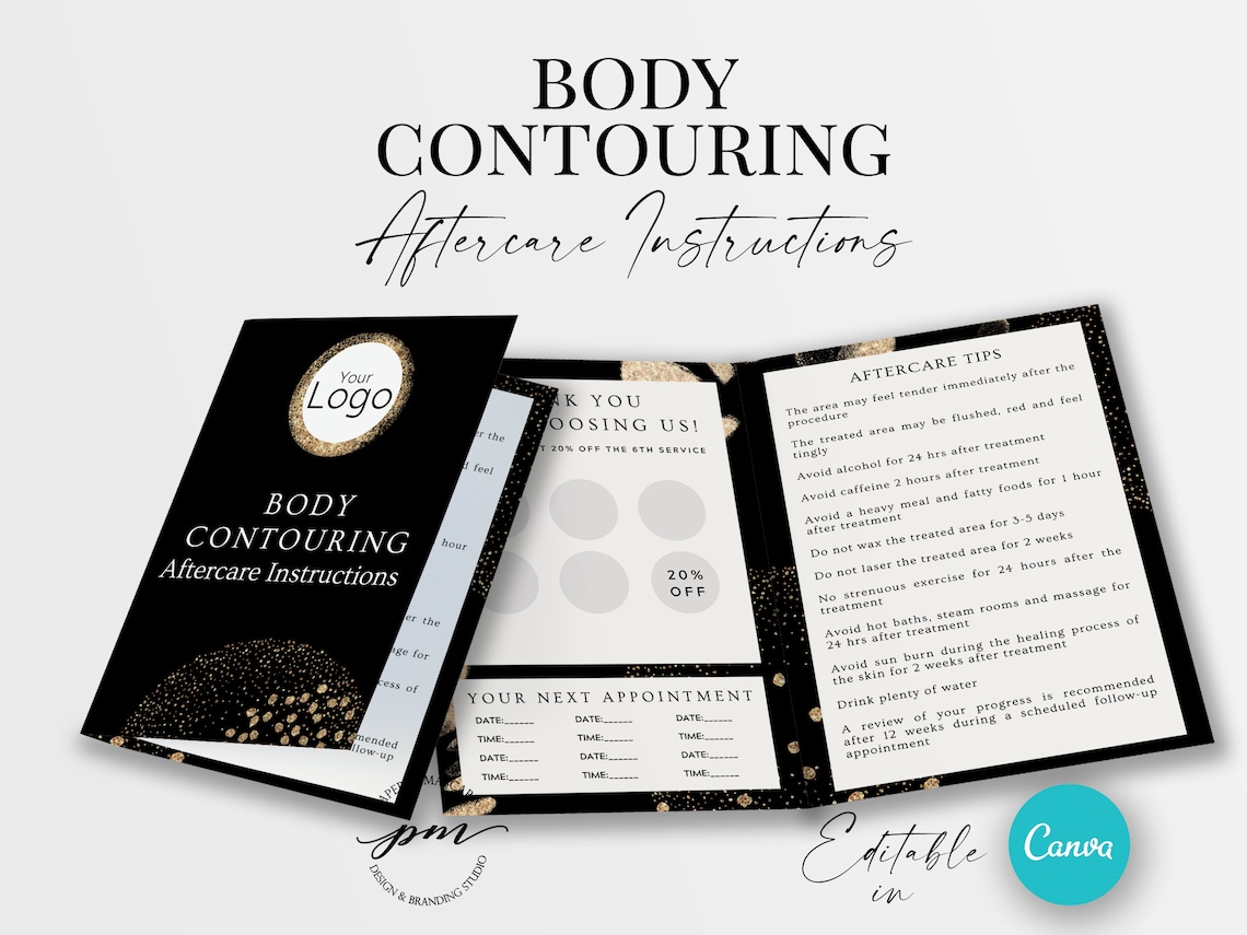 Editable Body Contouring Aftercare Card Body contouring Etsy
