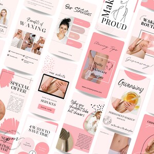 Waxing Instagram Story Templates, Editable Hair Removal Social Media