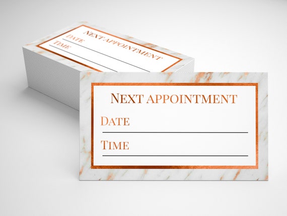 Hair Stylist Next Appointment Card Rose Gold Personalized Etsy