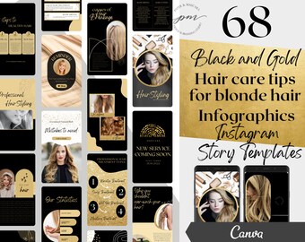 Hair Care Tips for Blondes Instagram Story Templates, Editable Hair Care Tips Social Media Story, Hair Stylist Instagram Story