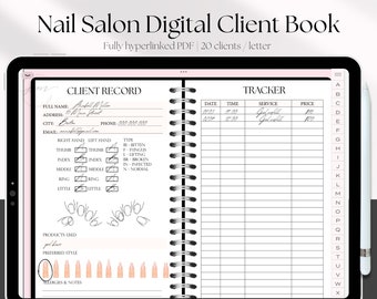 2023 DIGITAL PINK Nail Tech Client Record Book | Nail Tech Client Record Book and Business Planner | Nail Tech Planner