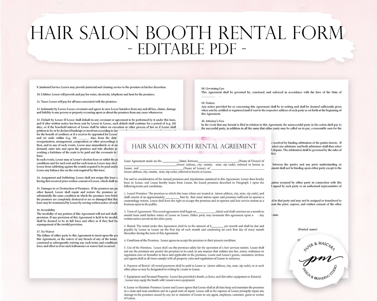 Hair Salon Booth Rental Agreement Barber Shop Booth Rental Etsy