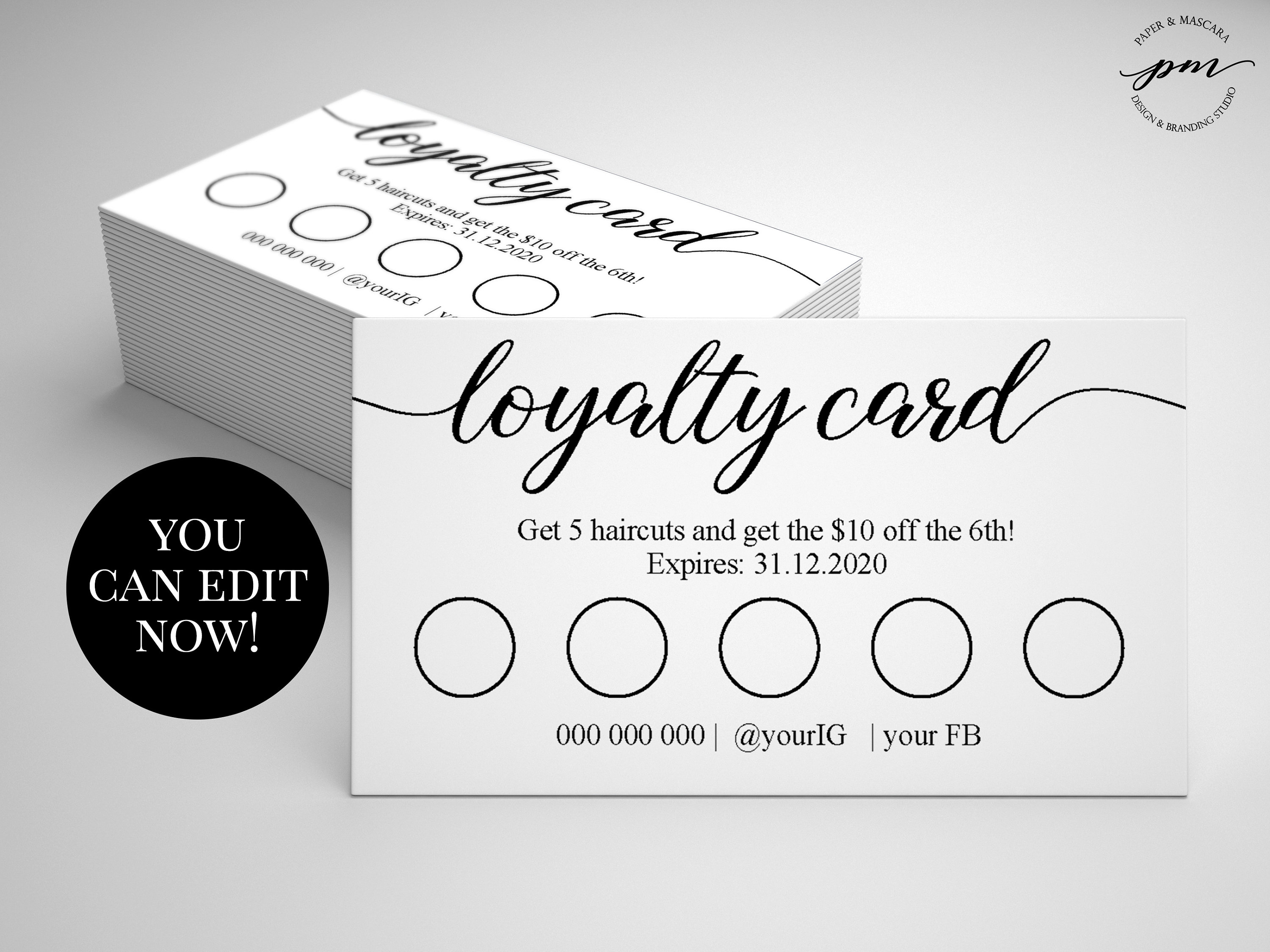 Loyalty Cards Template - Printable Word Searches