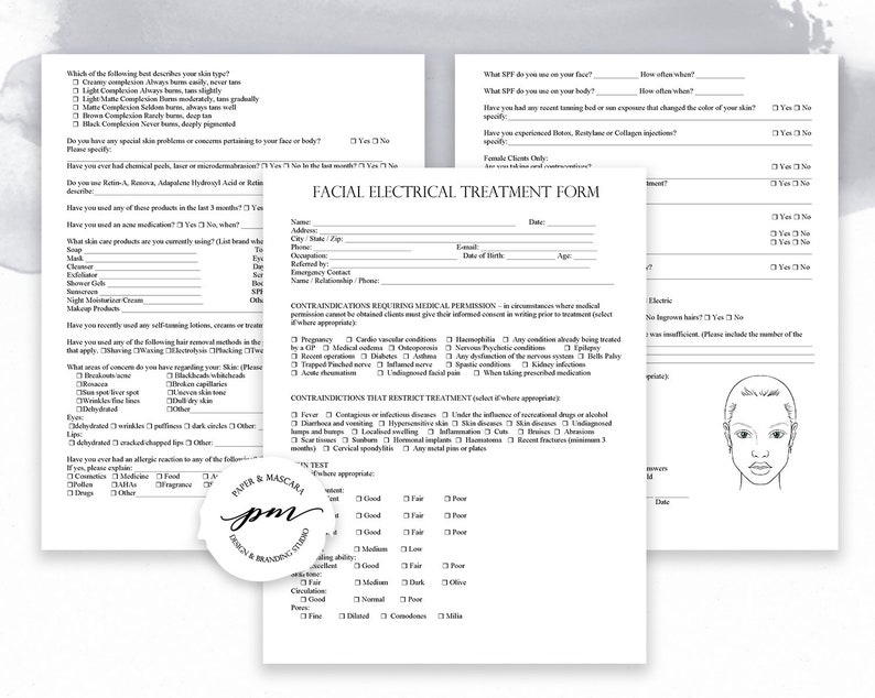 Electric Facial Consent Forms Etsy