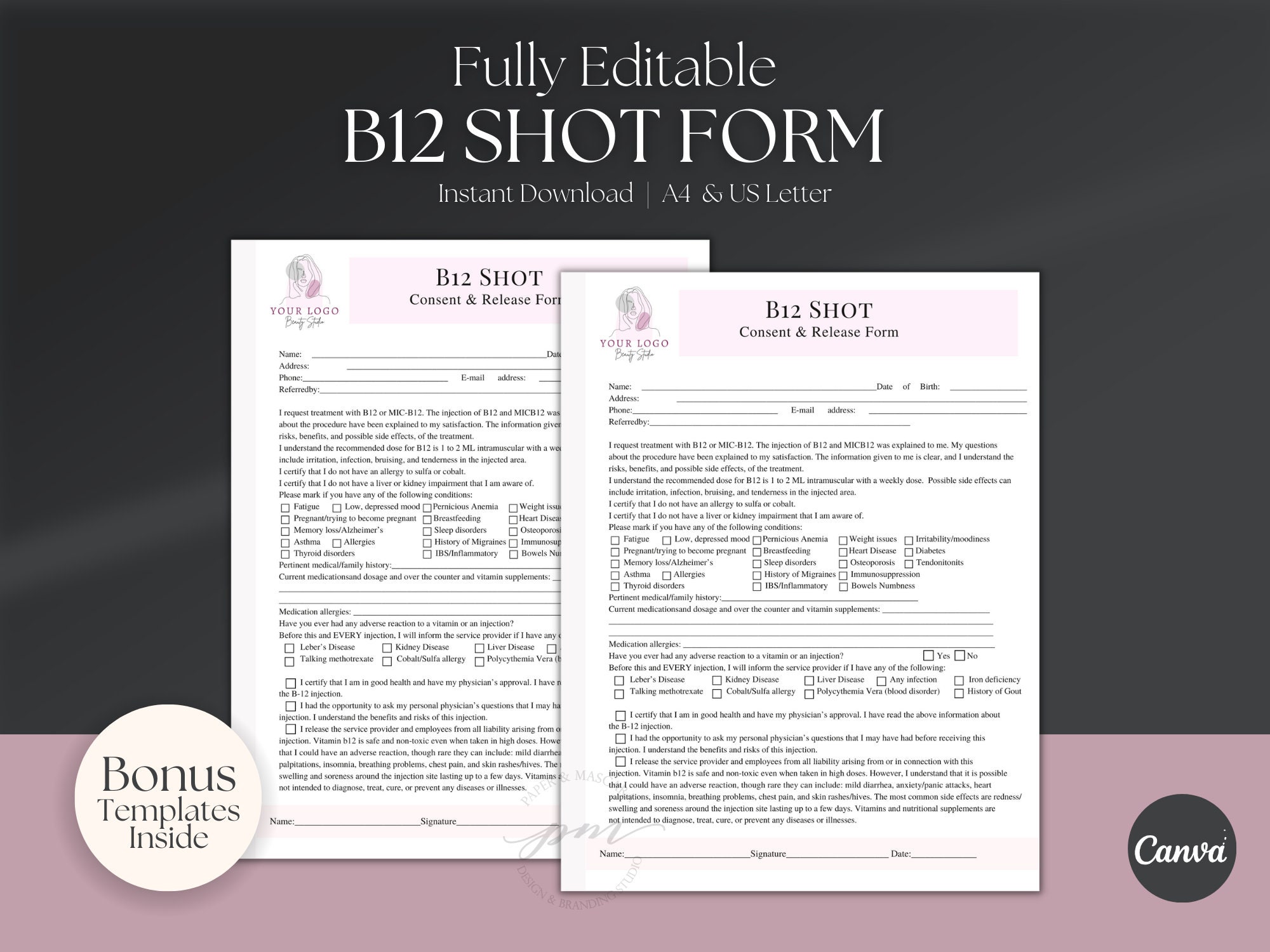 consent for b12 injection Form & Aftercare, Editable Canva Template (digital Download) B12 Consent Form.pdf | DocDroid