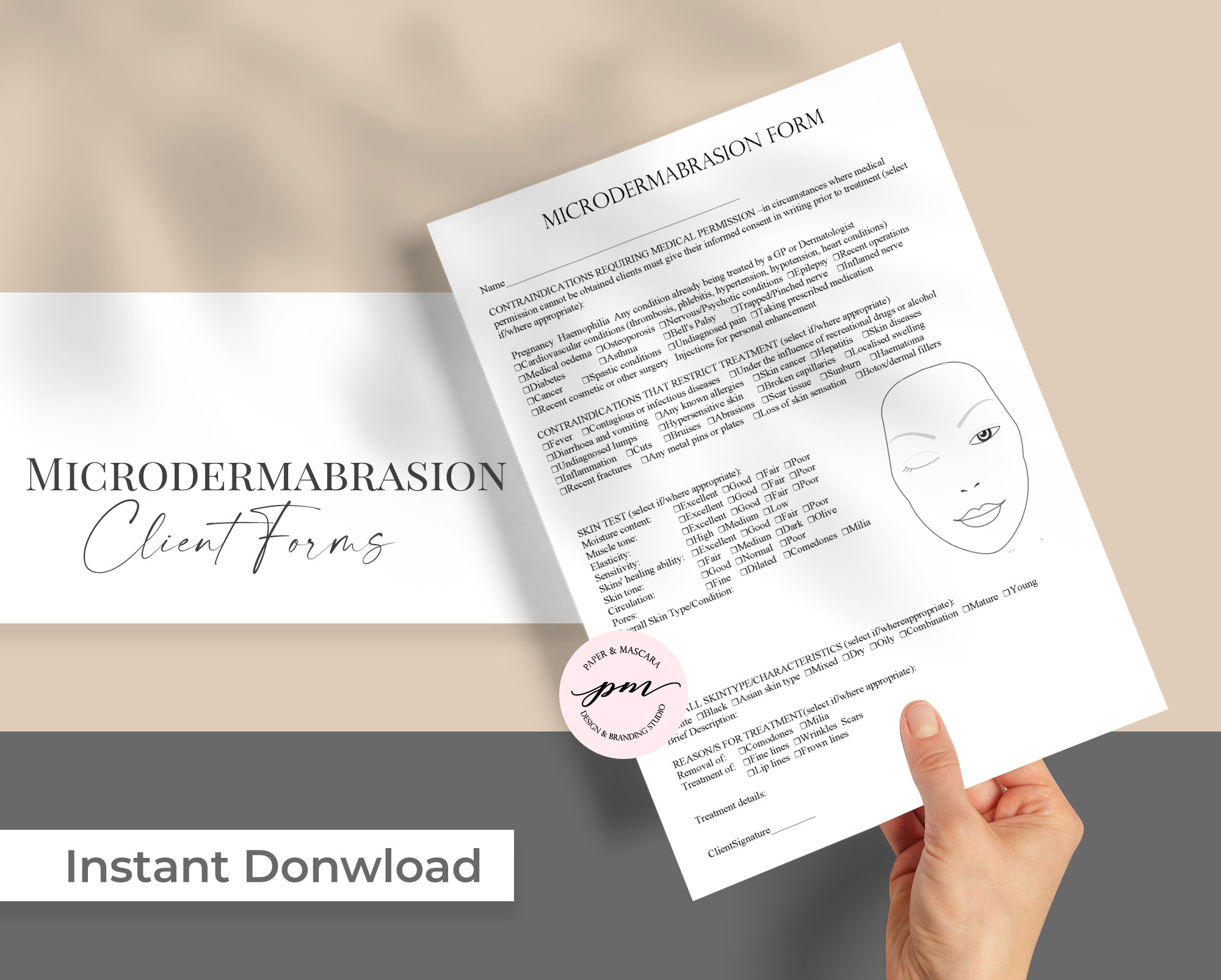 Editable Microdermabrasion Form Template Microdermabrasion - Etsy