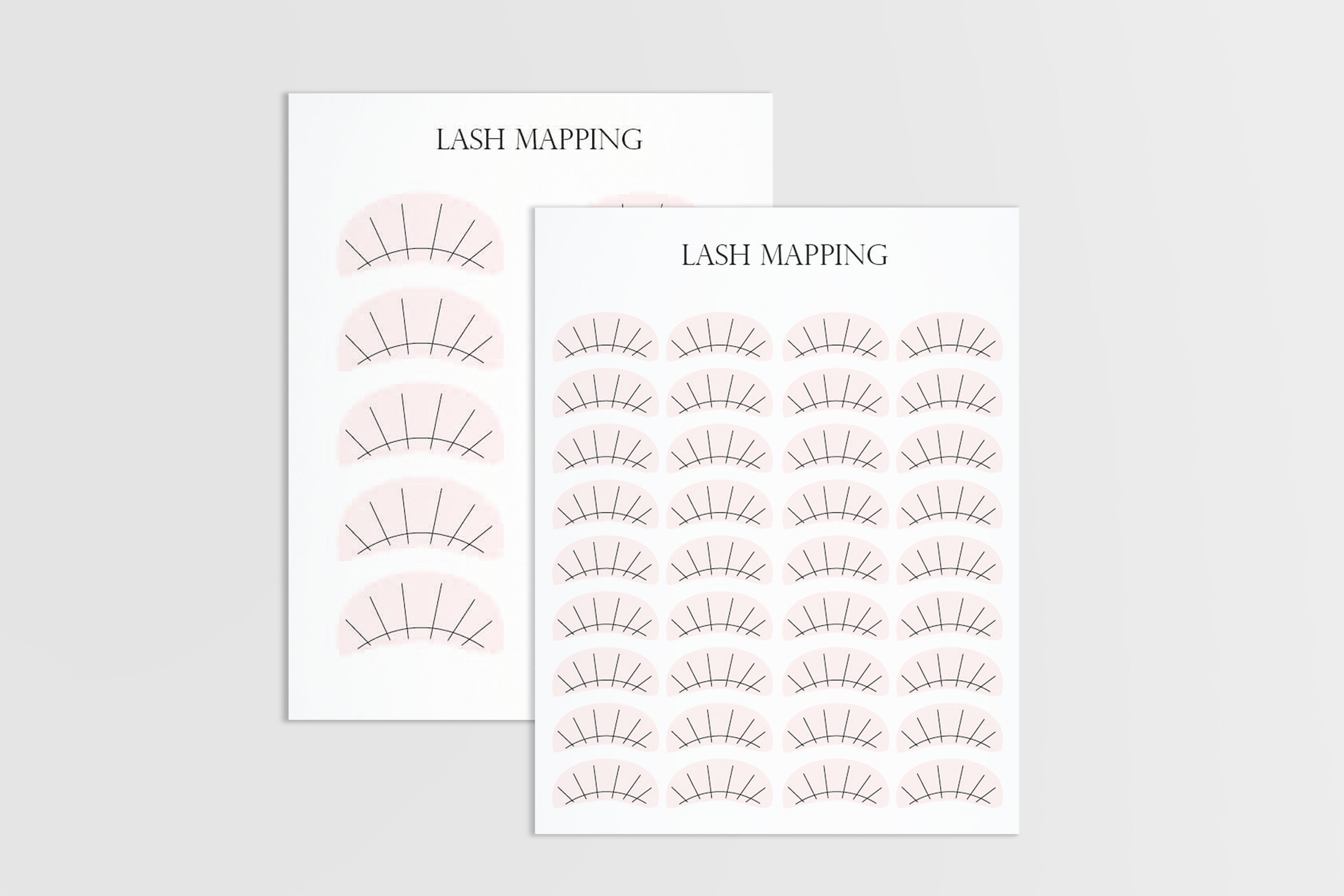 Lash Map Sheets Printable Lash Mapping Sheets Eyelash Etsy