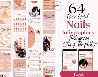 Nail Technician Instagram Story Templates, Editable Nails Social Media Posts, Nail Salon Instagram Story