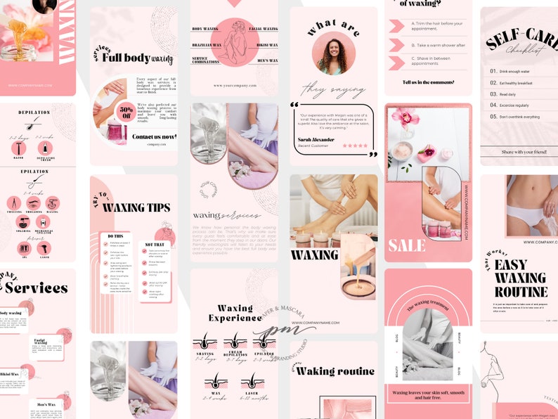 Waxing Instagram Story Templates Editable Hair Removal Social - Etsy
