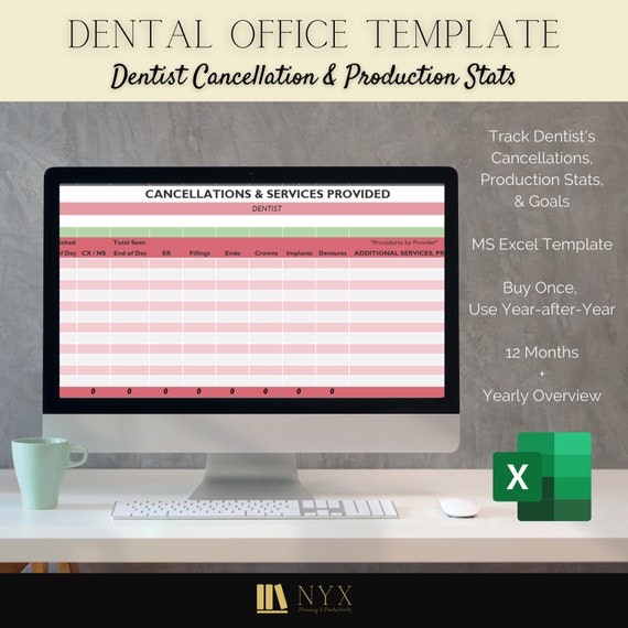 Dental Office Template Excel Template Dentist Cancellation Etsy Dental Office Template Excel Template Dentist Cancellation Etsy