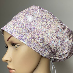 scrub cap - silver Sparkle - Glitter - Surgical Cap - scrub caps for women -  by Willowhousehomemade