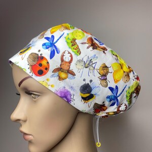 LINED scrub hat, insect surgical scrub cap, mens scrub cap, scrub hat for women