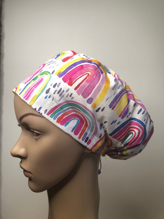 Rainbow Scrub Hat Scrub Cap Nursing 
